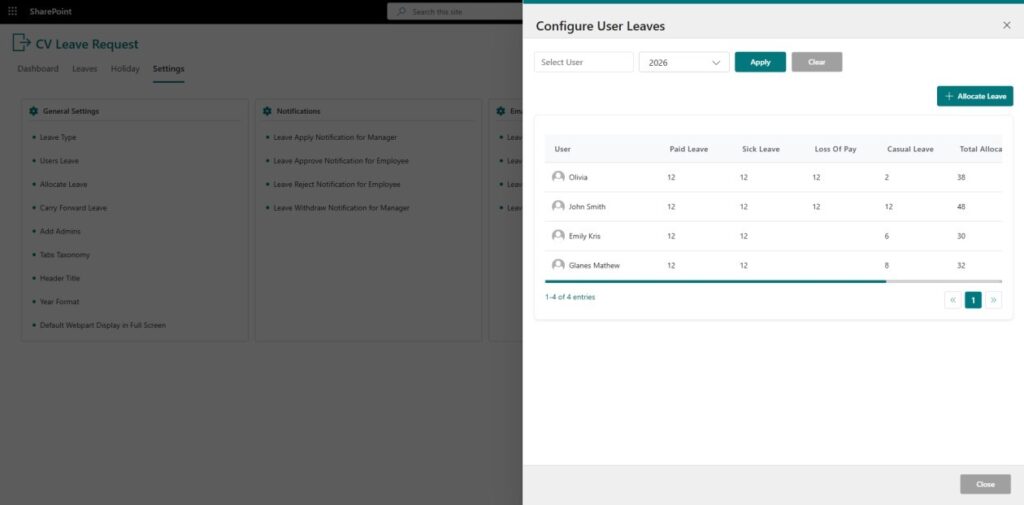Configure Leave Limits 