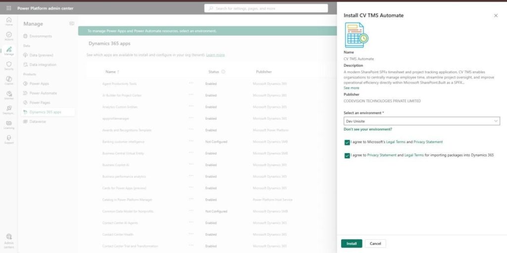 CV TMS Automate