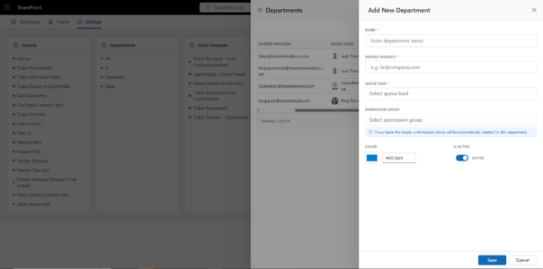 Add new department